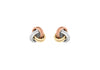 9ct 3-Colour Gold 7mm Knot Stud Earrings