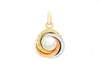 9ct 3-Colour Gold 12.5mm x 19.6mm Diamond Cut Knot and Pearl Pendant
