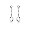 Oval Drop Earrings, Hand-Set With A Diamond Accent