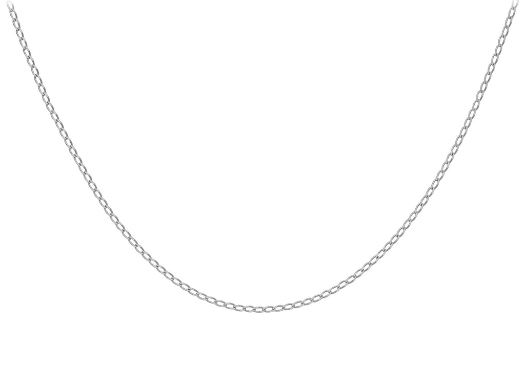 9ct White Gold Open Curb Chain