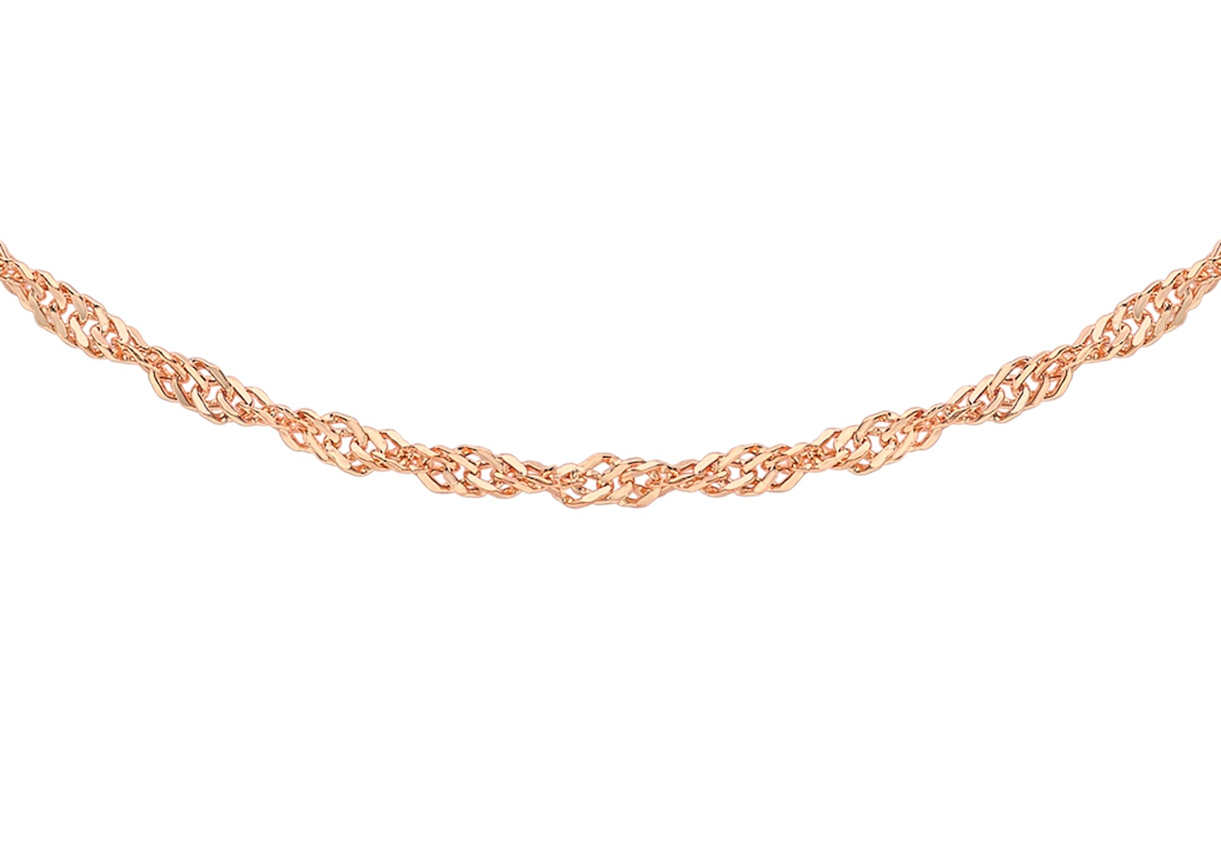 9ct Rose Gold 2.3mm Twist Curb Chain 46m/18"9