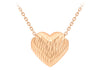 9ct Rose Gold Diamond Cut Sliding Heart Necklace