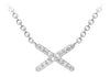 9ct White Gold Zirconia  riss Cross Necklace  46m/18"9