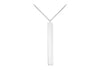 9ct White Gold 4.9mm x 39.7mm Vertial Bar Adjustable Necklace  41m/16"-43m/17"9