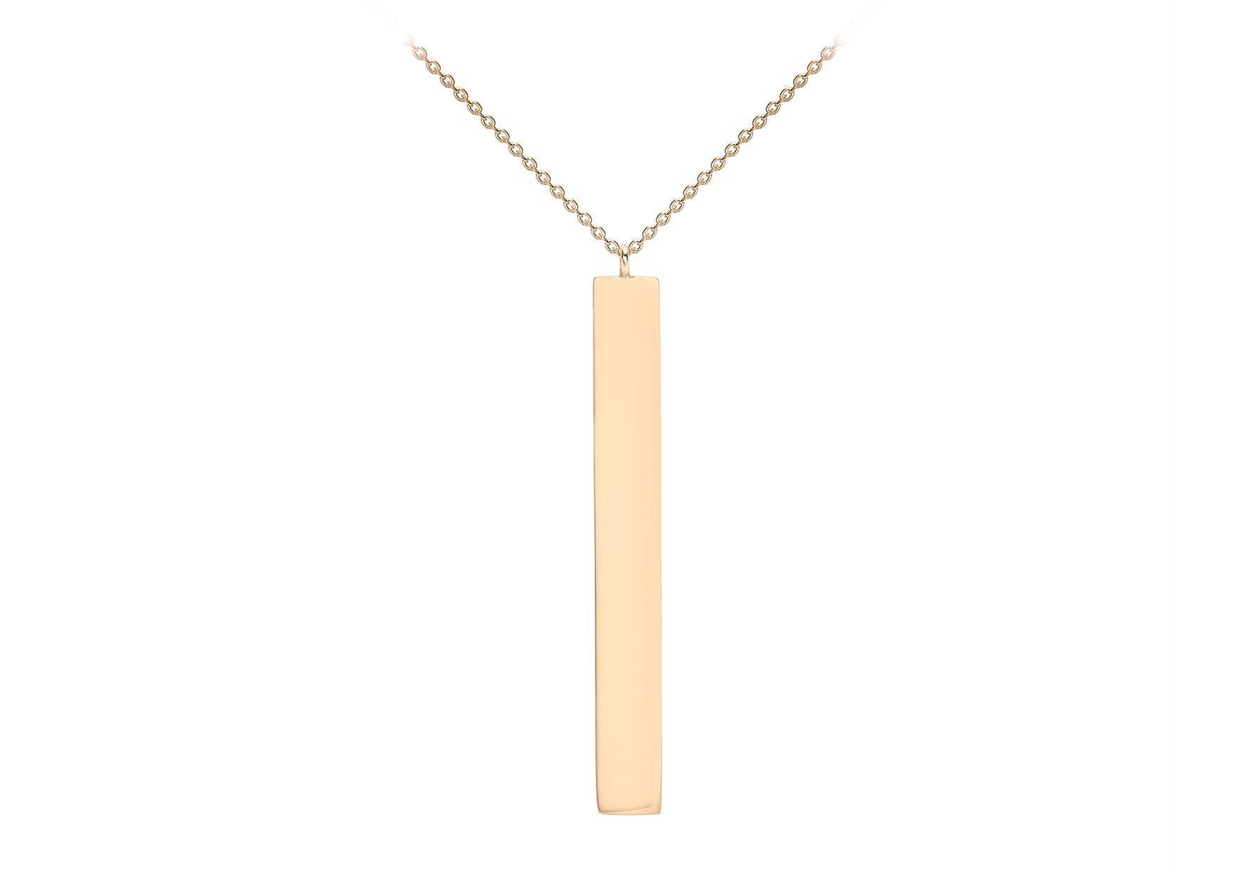 9ct Rose Gold 4.9mm x 39.7mm Vertial Bar Adjustable Necklace  41m/16"-43m/17"9