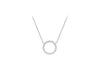 9ct White Gold Zirconia  14.3mm Circle Adjustable Necklace  41m/16"-46m/18"9