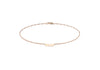 9ct Rose Gold 3-Heart Twist Curb Chain Anklet 23m/9"9