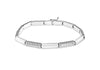 9ct White Gold Half Barrel Bracelet