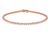 9ct Rose Gold 2mm Round Zirconia  Tennis Bracelet 19m/7.5"9