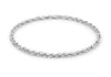 9ct White Gold 60 Diamond Cut Prince of Wales Bracelet 19m/7.5"9