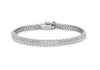 9ct White Gold Zirconia  Double Row Bracelet 18m/7"9