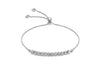 9ct White Gold Ball & Chain Adjustable Bracelet Maximum 23m/9"9