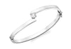 9ct White Gold Zirconia Crossover Bangle