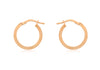9ct Rose Gold 15mm Cobra Textured Creole Earrings