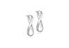 9ct White Gold Twist Oval Hoop Creole Earrings