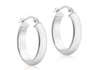 9ct White Gold Polished Oval Creole Earrings