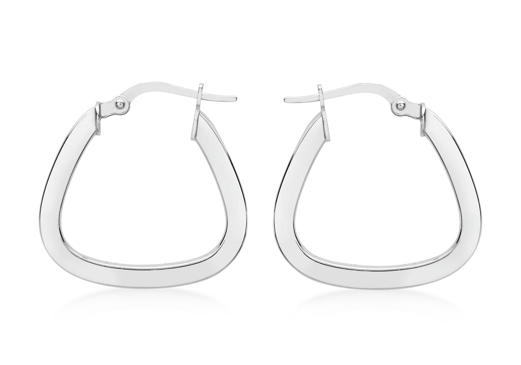 9ct White Gold Polished Creole Earrings