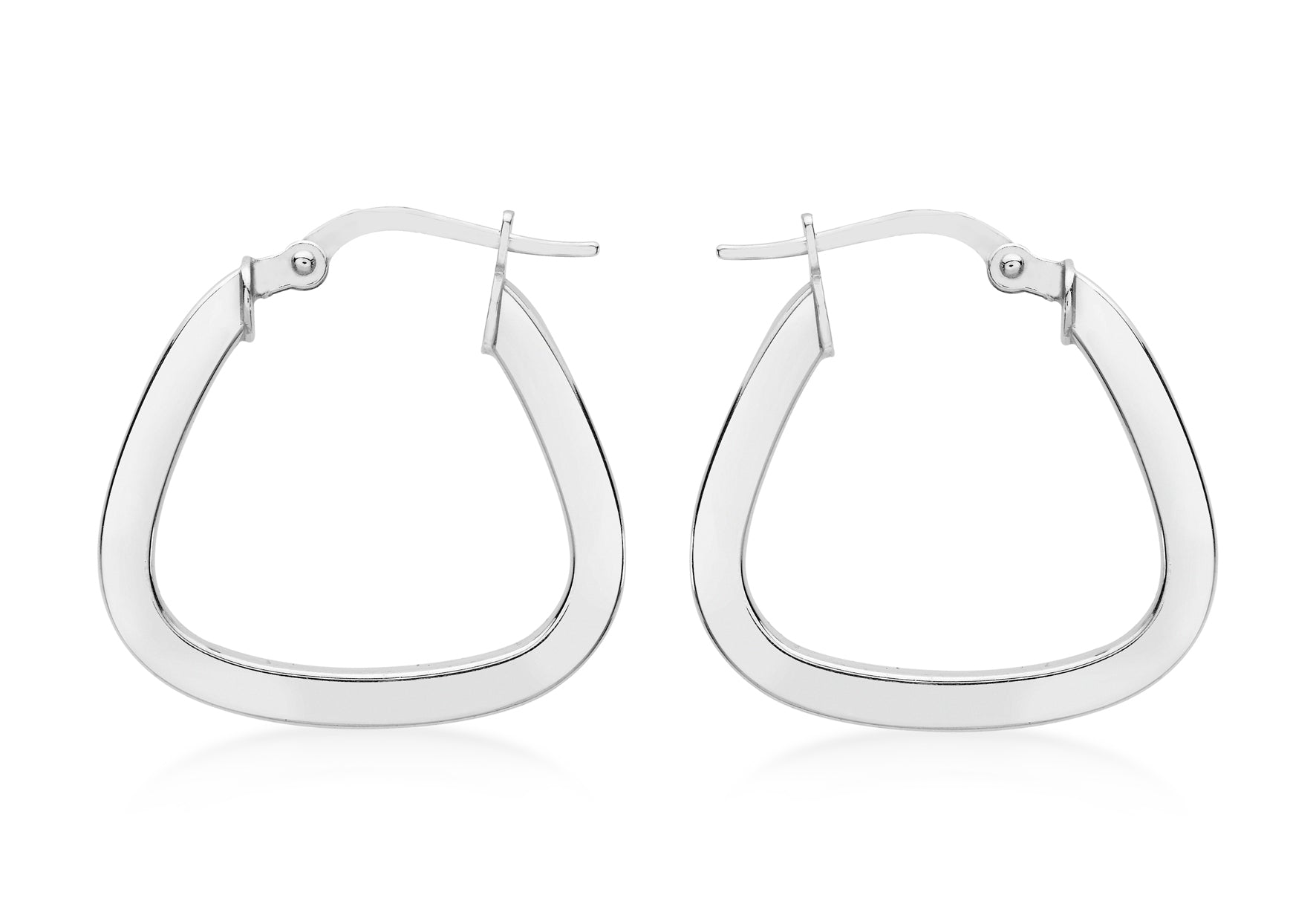 9ct White Gold Polished Creole Earrings