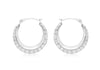 9ct White Gold Armadillo Patterned Creole Earrings