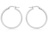 9ct White Gold 30mm Polished Creole Earrings