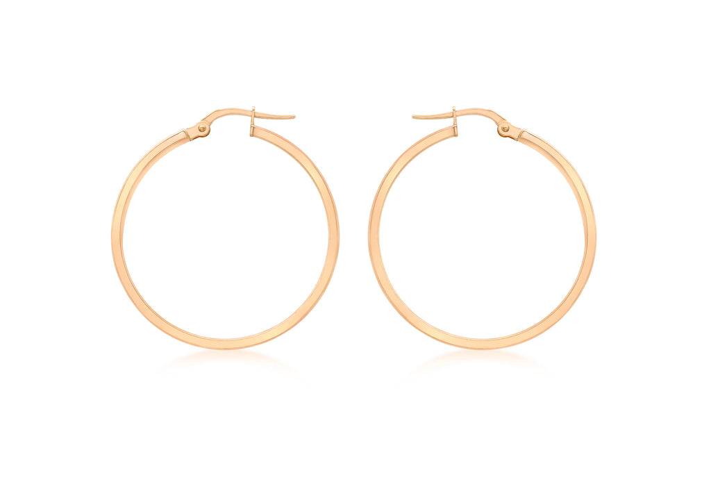 9ct Rose Gold 30mm Creole Earrings