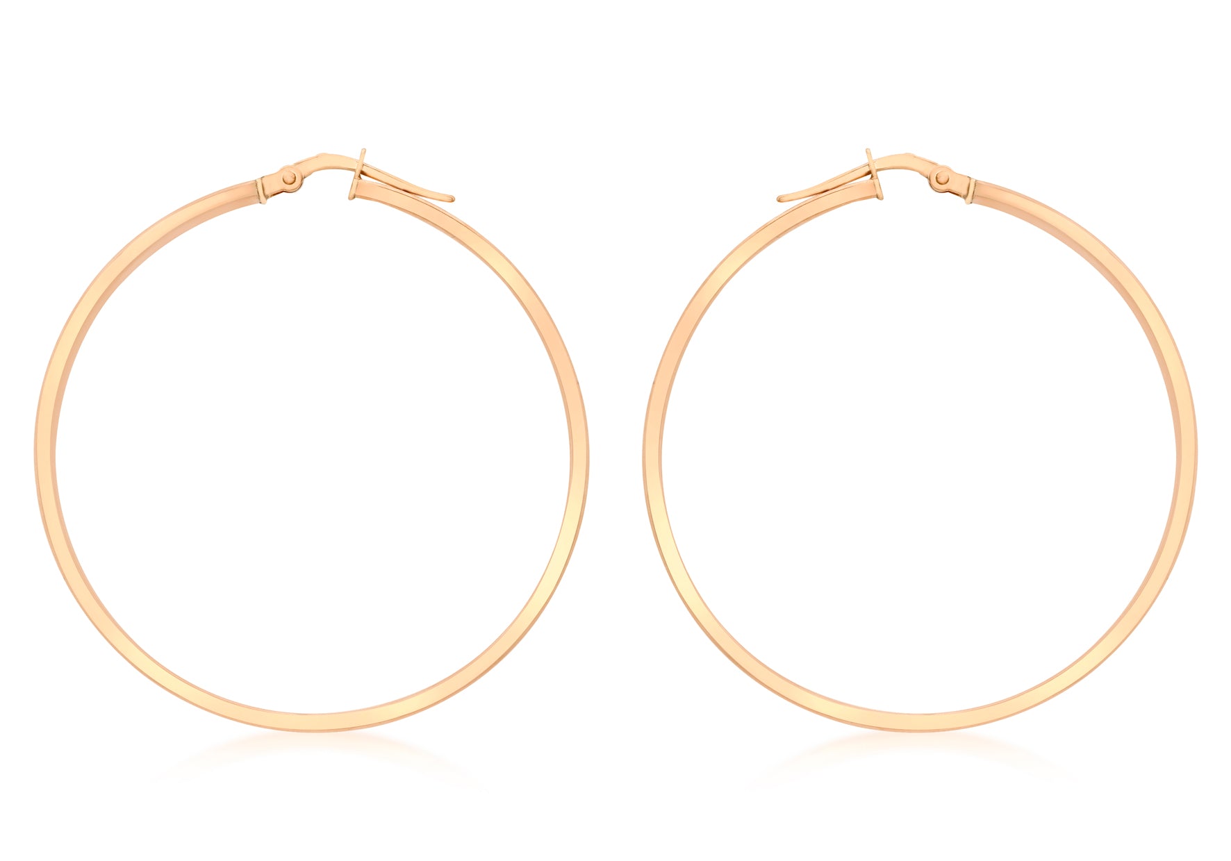 9ct Rose Gold 40mm Creole Earrings