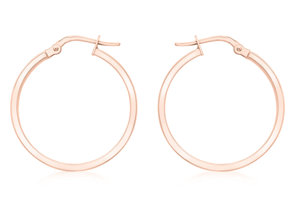 9ct Rose Gold 24mm Creole Earrings