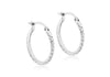 9ct White Gold 18mm Diamond Cut Creole Earrings