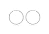 9ct White Gold 27mm Diamond Cut Hoop Earrings