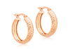 9ct Rose Gold 19mm Diamond Cut Creole Earrings