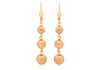 9ct Rose Gold Diamond Cut Graduated Triple Ball Drop Earrings