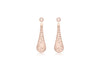 9ct Rose Gold Diamond Cut Teardrop Earrings