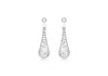 9ct White Gold 5.5mm x 23.5mm Diamond Cut Teardrop Earrings