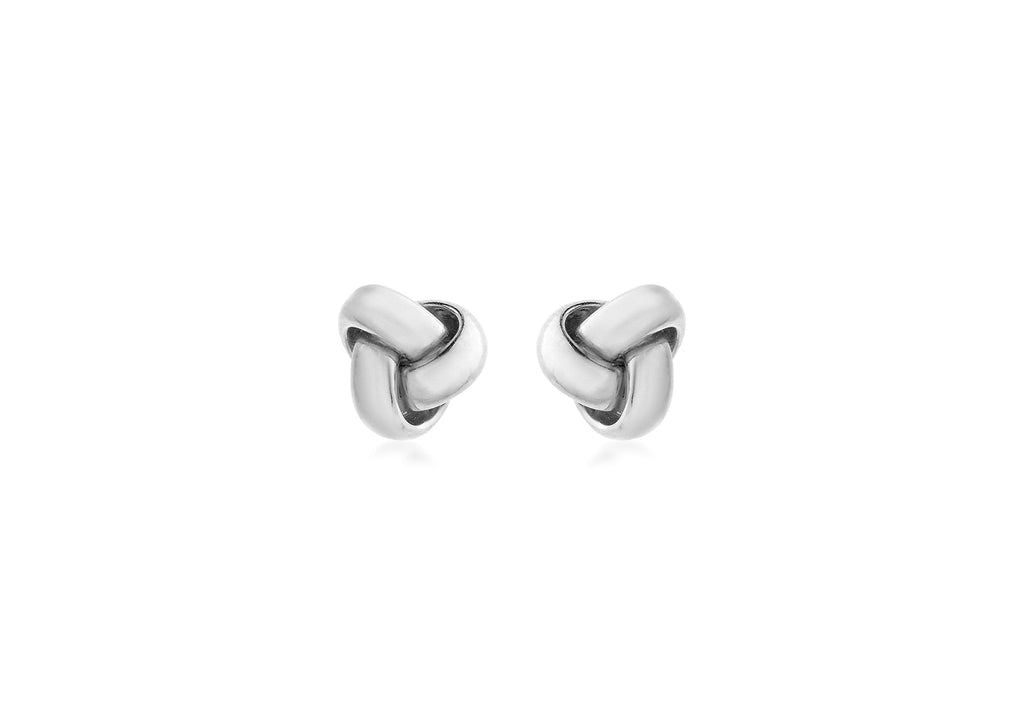 9ct White Gold 6mm Knot Stud Earrings