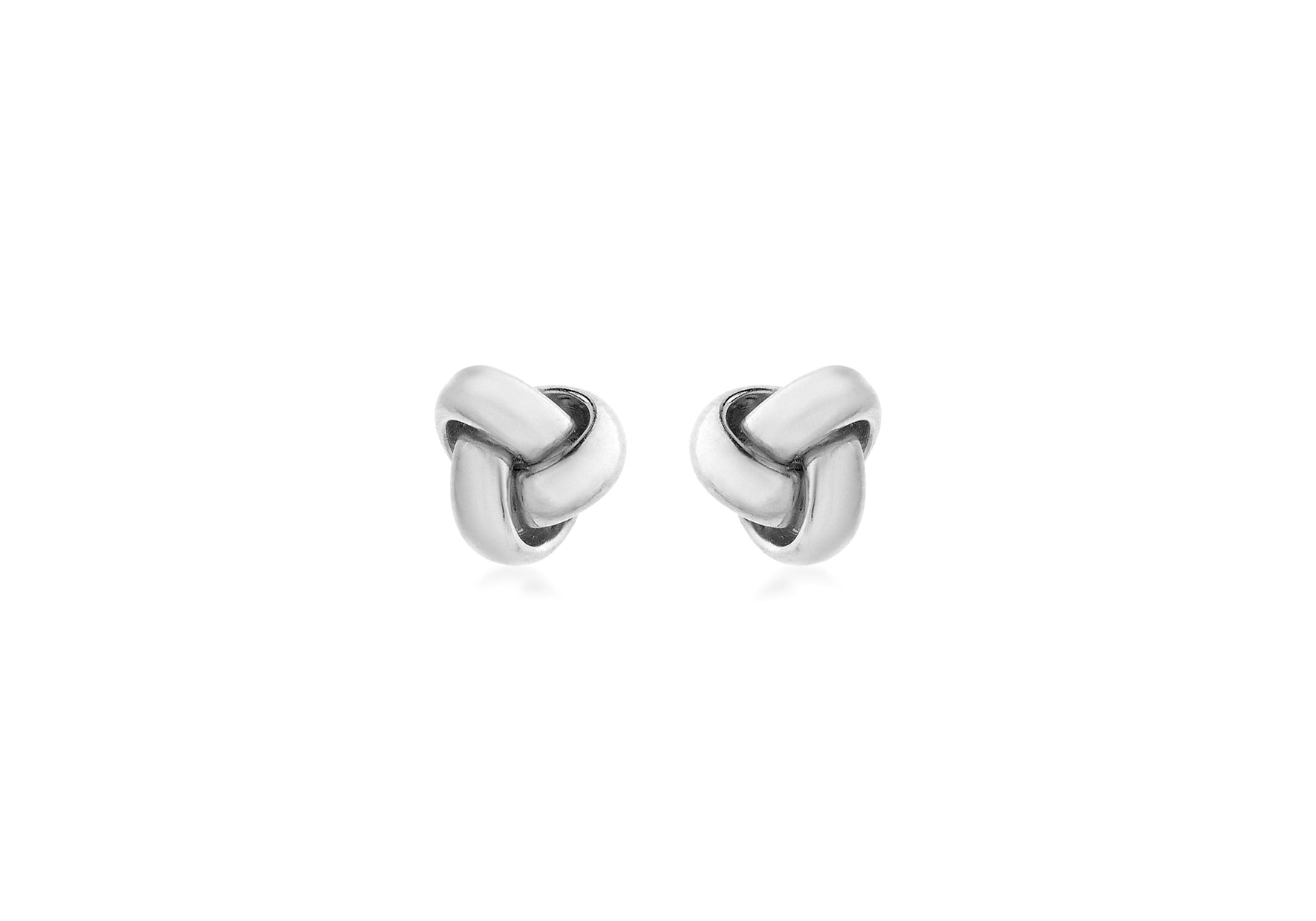 9ct White Gold 6mm Knot Stud Earrings