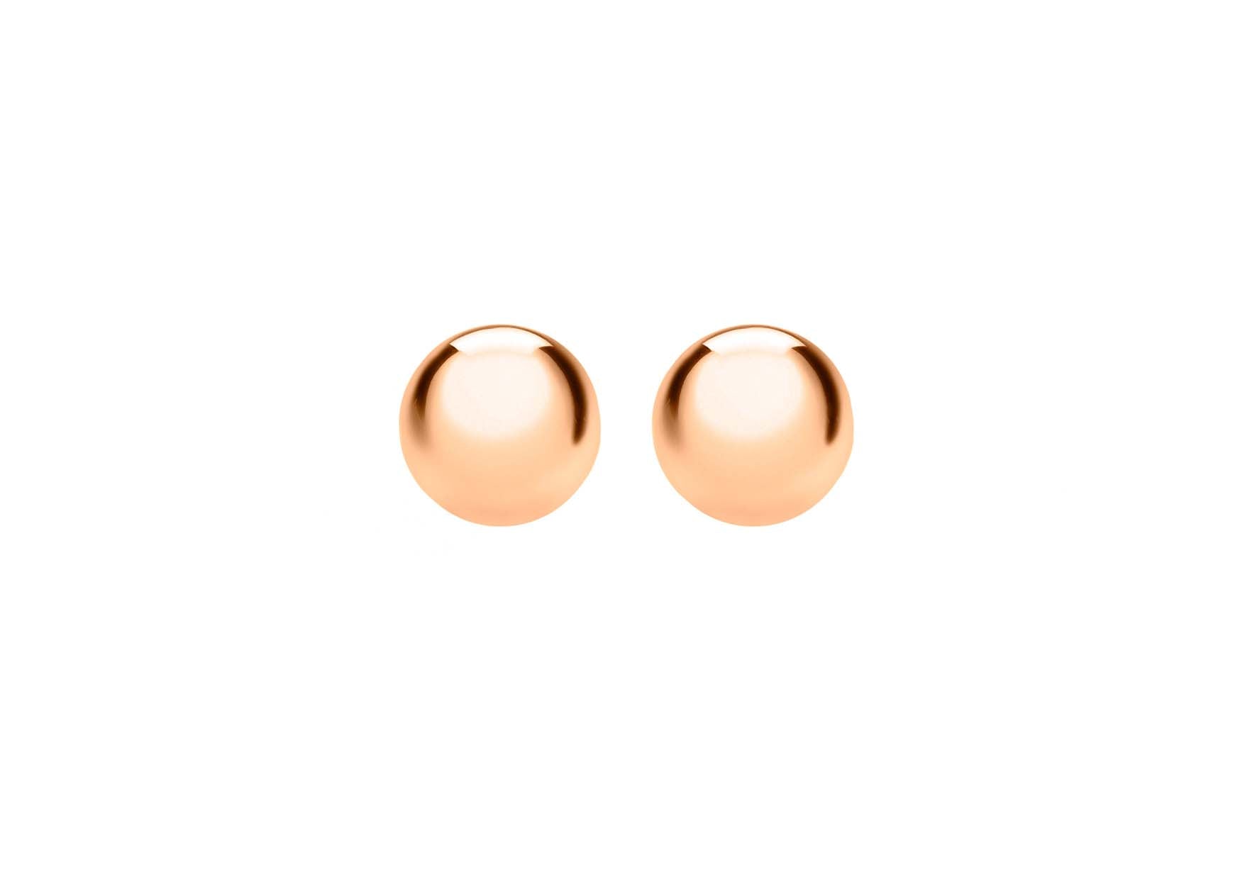 9ct Rose Gold 10mm Ball Stud Earrings