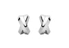 9ct White Gold Cross Over Kiss Stud Earrings