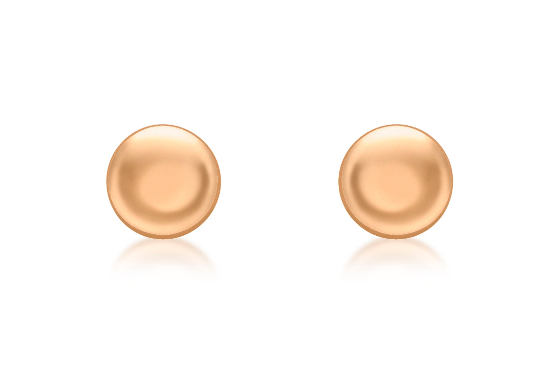 9ct Rose Gold 7mm Button Stud Earrings