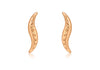 9ct Rose Gold Diamond Cut Slim Wave Stud Earrings