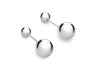 9ct White Gold 6mm & 10mm Reversible Ball Stud Earrings