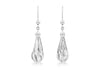 9ct White Gold 8mm x 19mm Diamond Cut Teardrop Earrings