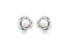 9ct White Gold Pearl Knot Stud Earrings