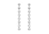 9ct White Gold 3mm Round Zirconia  Drop Earrings