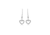 9ct White Gold Zirconia  Heart Drop Earrings
