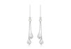 9ct White Gold Zirconia  and Diamond Cut Chain Drop Earrings