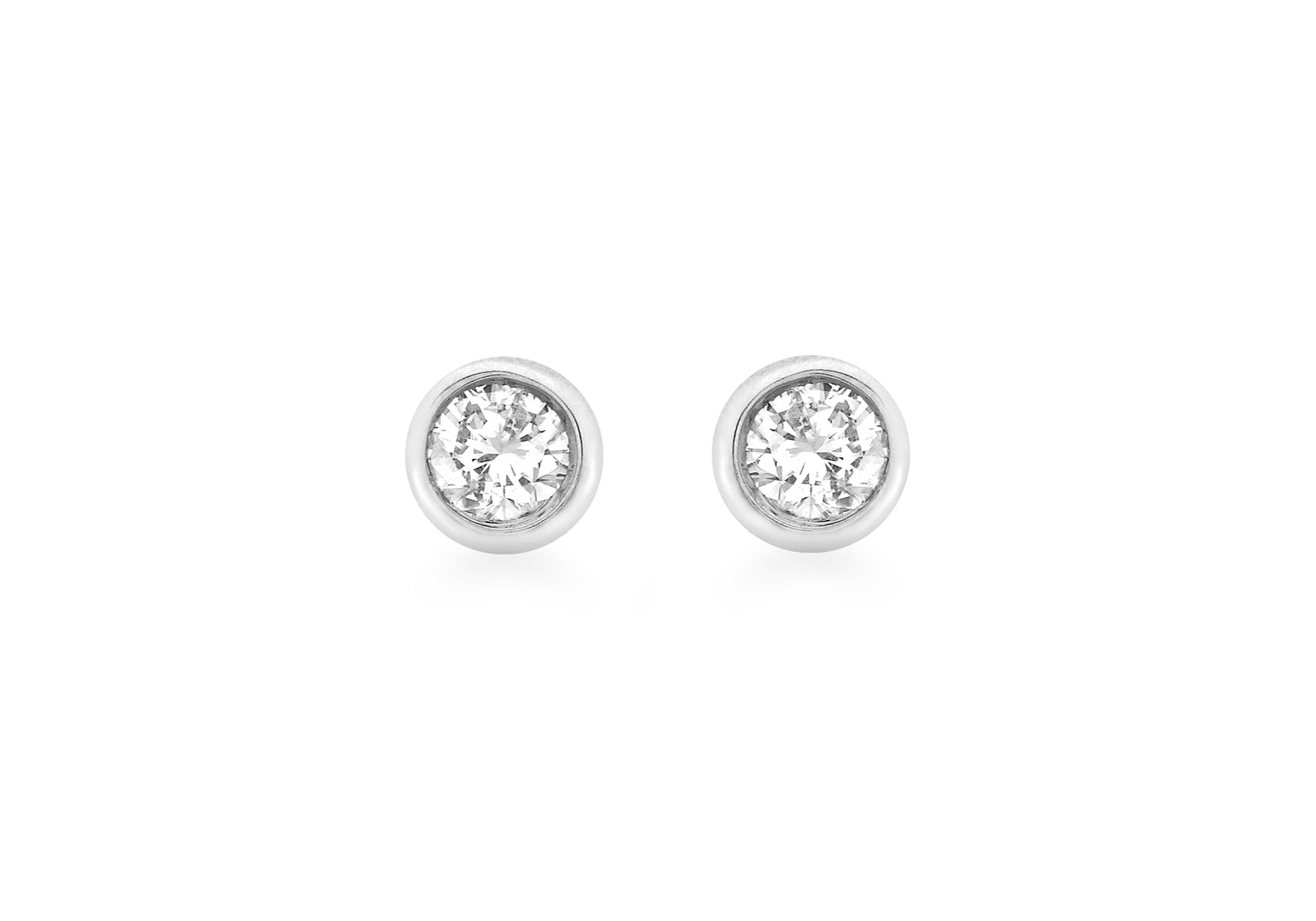 9ct White Gold 0.20t Diamond 4.5mm Round Stud Earrings