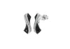9ct White Gold 0.22t Black and White Diamond Crossover Stud Earrings