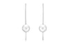 9ct White Gold 0.03t Diamond Set Circle & Bar Drop Earrings