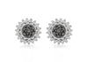 9ct White Gold 0.50ct Black and White Diamond Cluster Stud Earrings
