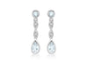 9ct White Gold 0.03t Diamond Aquamarine Drop Earrings